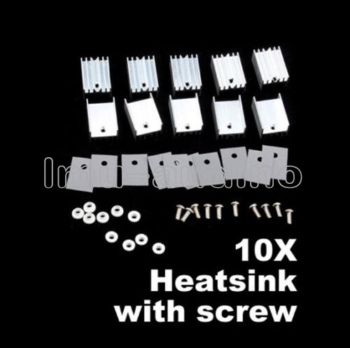 10 PCS TO-220 Silver Heatsink Heat Sink for Voltage Regulator or MOSFET NEW