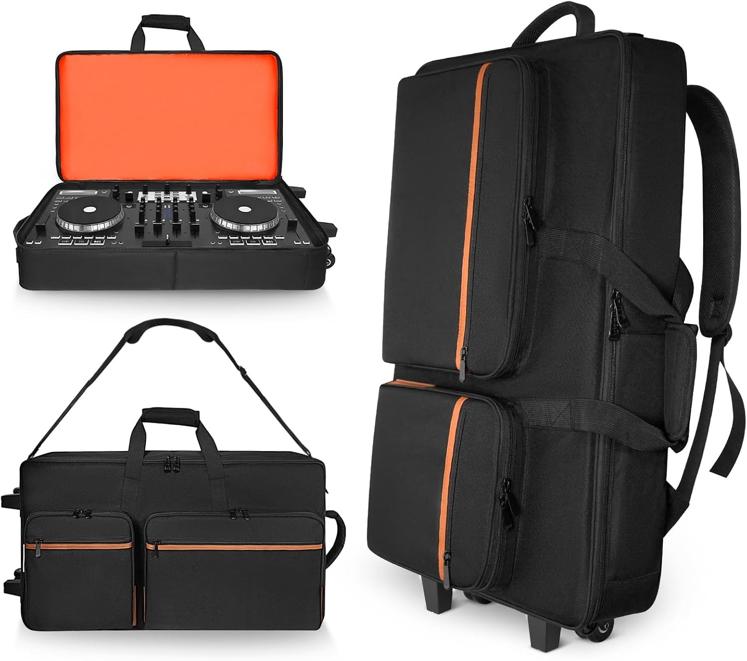 Rolling DJ Controller Case with Wheels, Waterproof DJ Travel Bag, Heavy Duty 900
