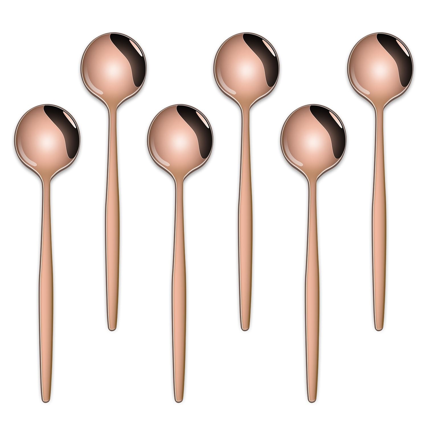 5.1Inch Stainless Steel Coffee & Tea Spoons Set,Rose Gold Teaspoon,Small Spoo...