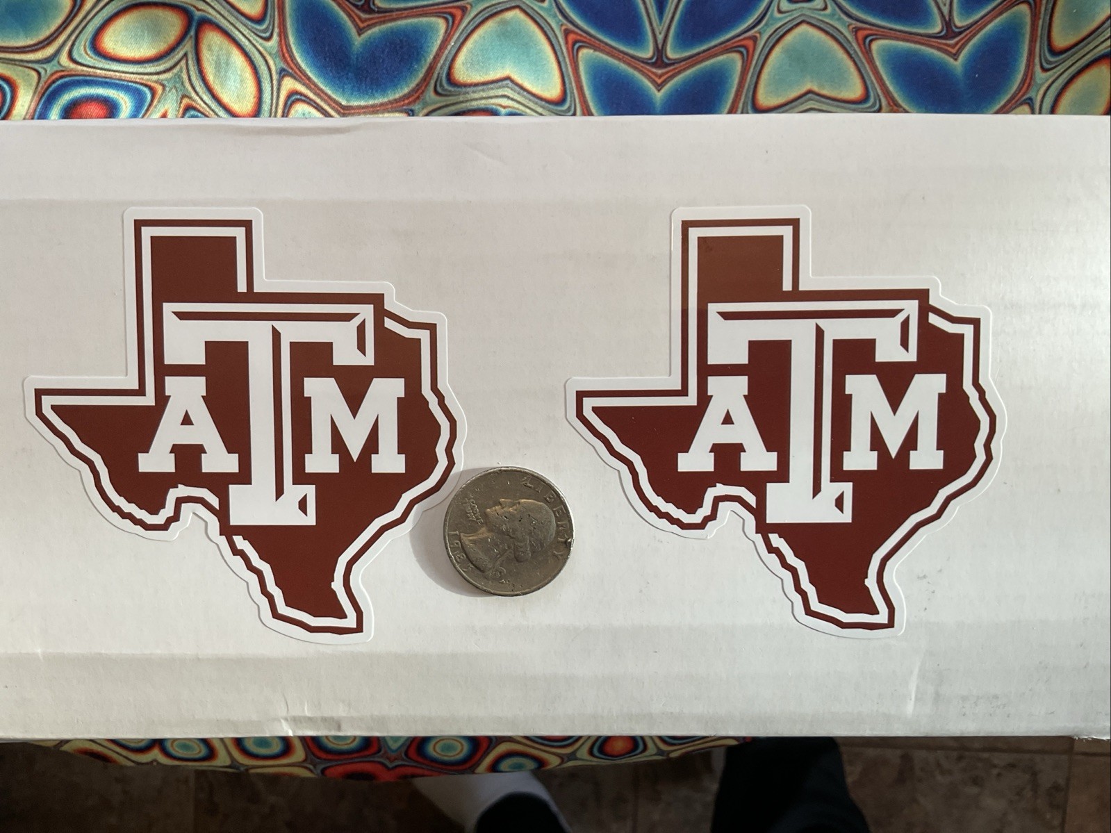 (2) Texas A&M Aggies Vintage DECALS / STICKERS   3 “ x 3"