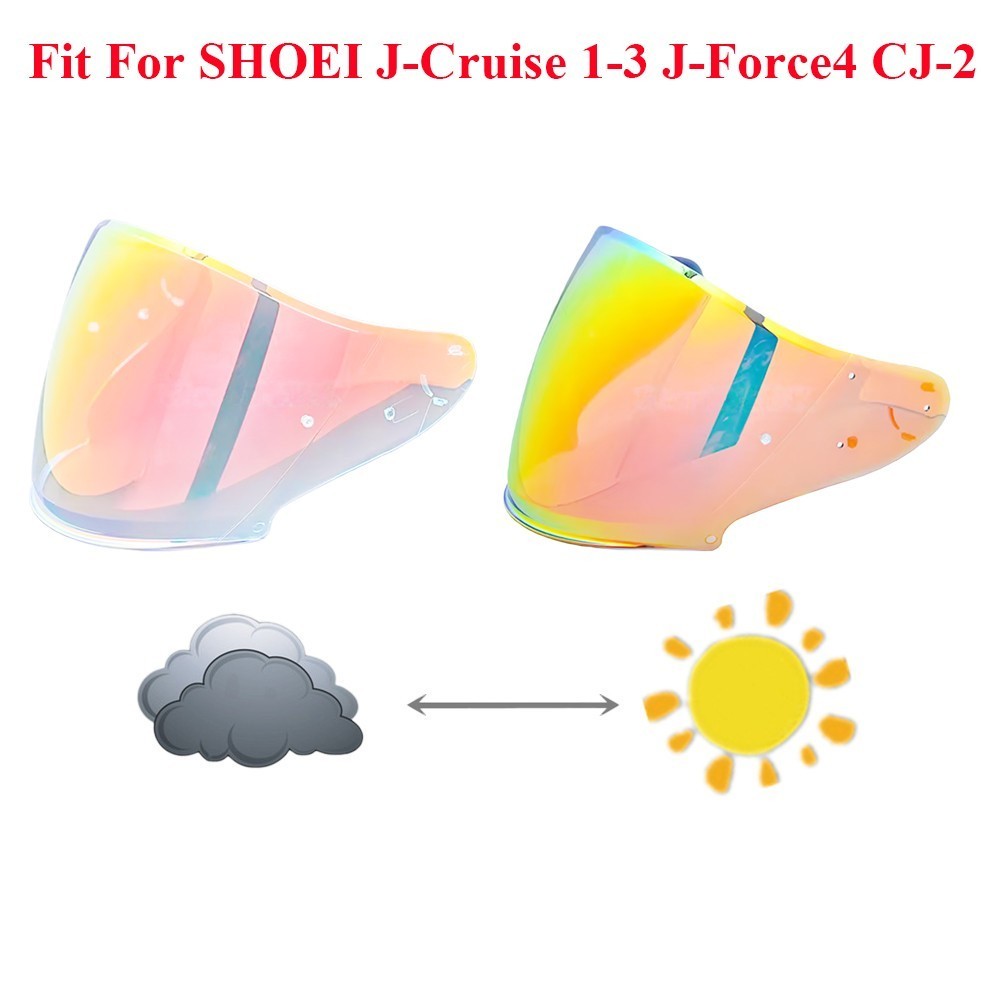Photochromic Red Visor For SHOEI J-Cruise 1-2 J-Force 4 CJ-2 Helmet Shield Lens