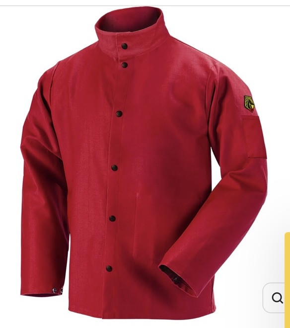 Black Stallion FR9-30C TruGuard 200 FR Cotton Welding Jacket Red Small