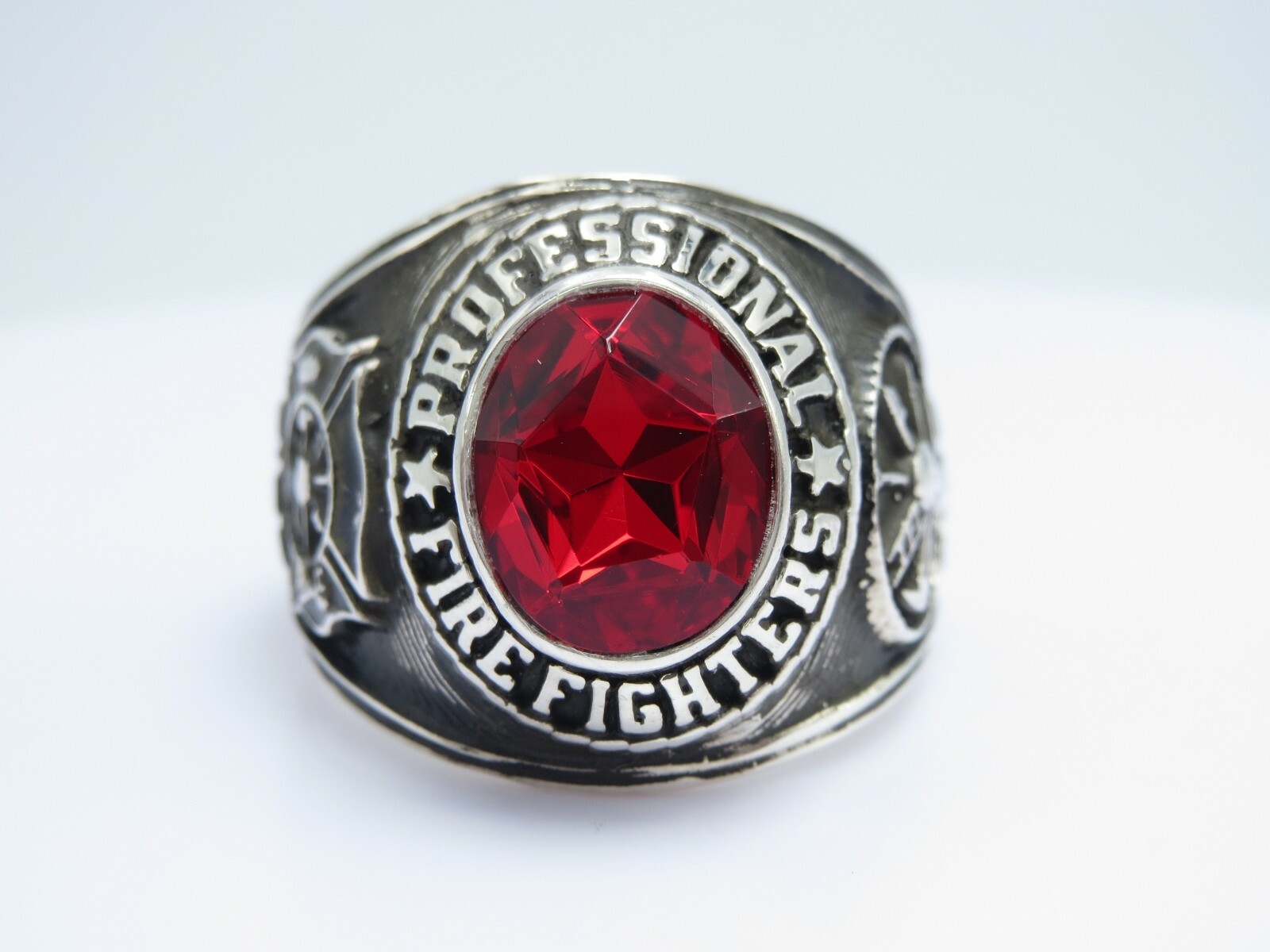 SILVER 925 , RING , FIRE FIGHTER  RING ,  PROFESSIONAL  RING , US Size  12 ,