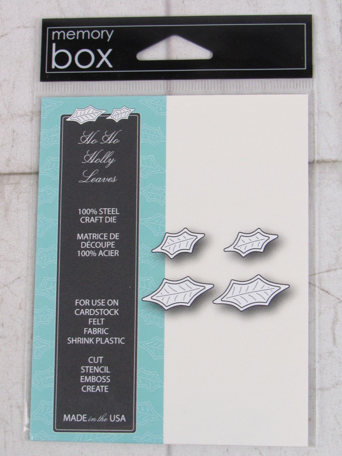 Memory Box Steel Craft Die, Ho Ho Holly Leaves, 98939