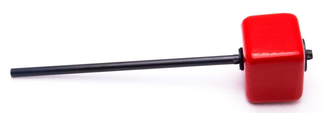 Danmar J.R. Robinson Red Hard Wood-Square Beater, Black Shaft, 8 Total Length