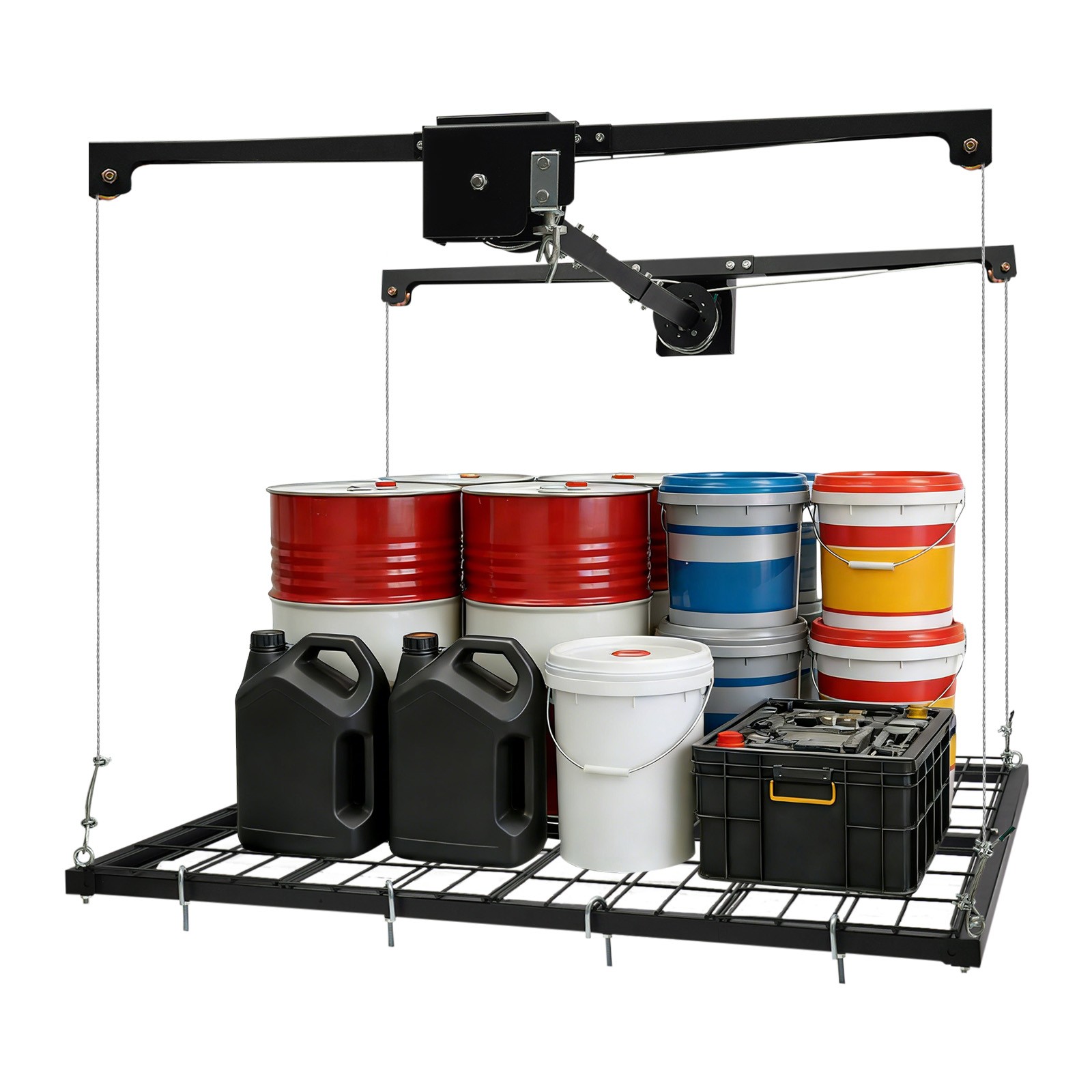 Overhead Garage Lifting Storage Steel Rack Organization Unit Adjustable Height