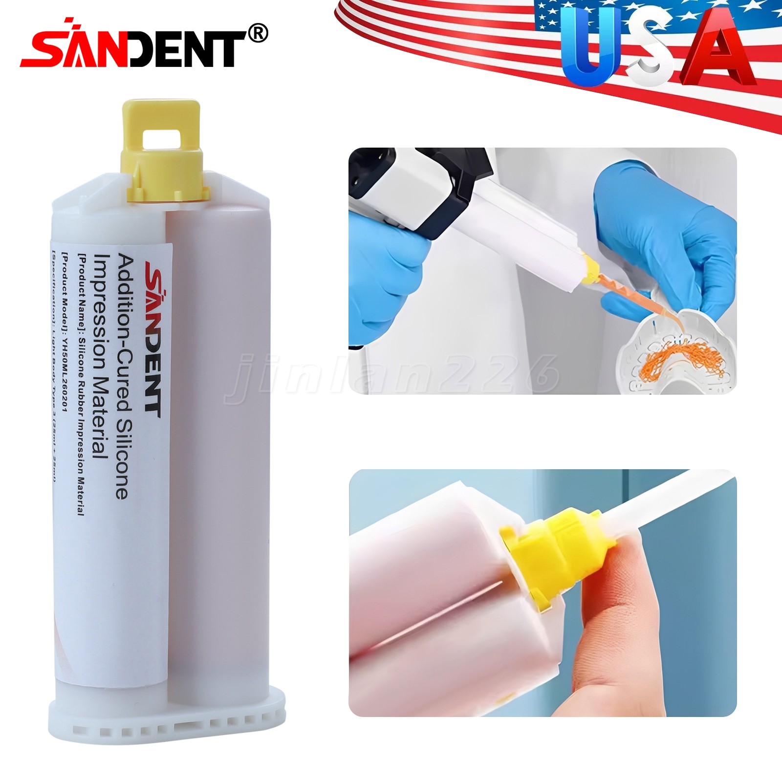 Lighht / Medium / Heavy / Injection & Fast Set Impression Material 50mL+Tip