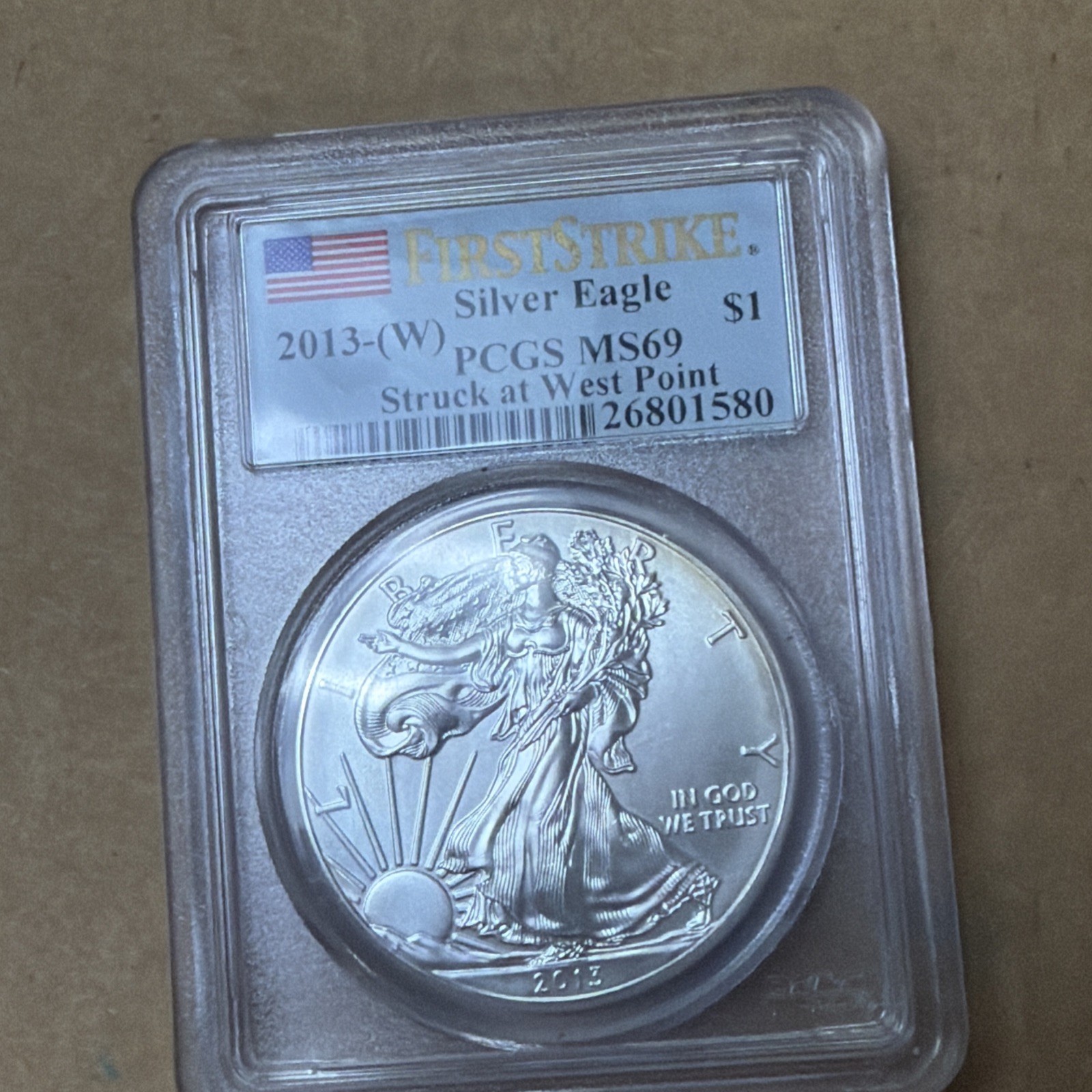 2013 (W) Silver Eagle PCGS MS69 First Strike At West Point Coins