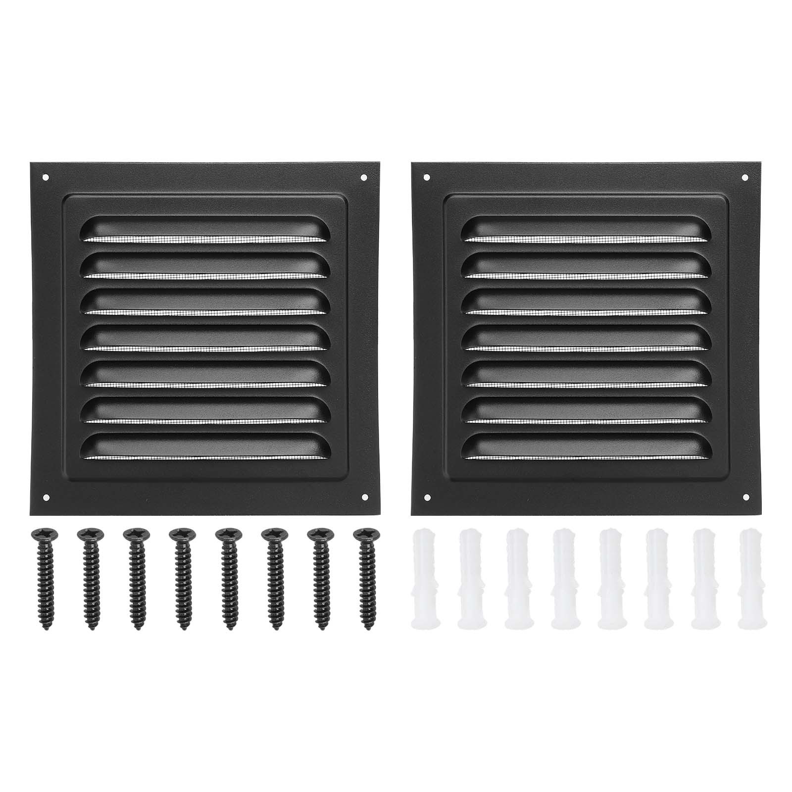 6.5"x6.5" Aluminum Gable Vent, 2Pcs Exterior Wall Outlet Vents for Attic, Black