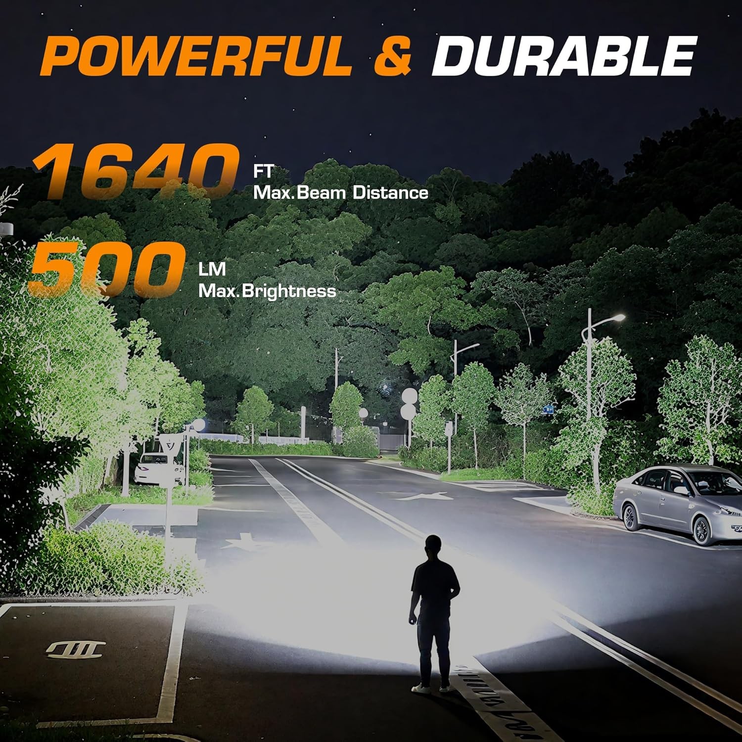 EverBrite 500LM Rechargeable Spotlight Worklight LED Flashlight Adjustable Stand