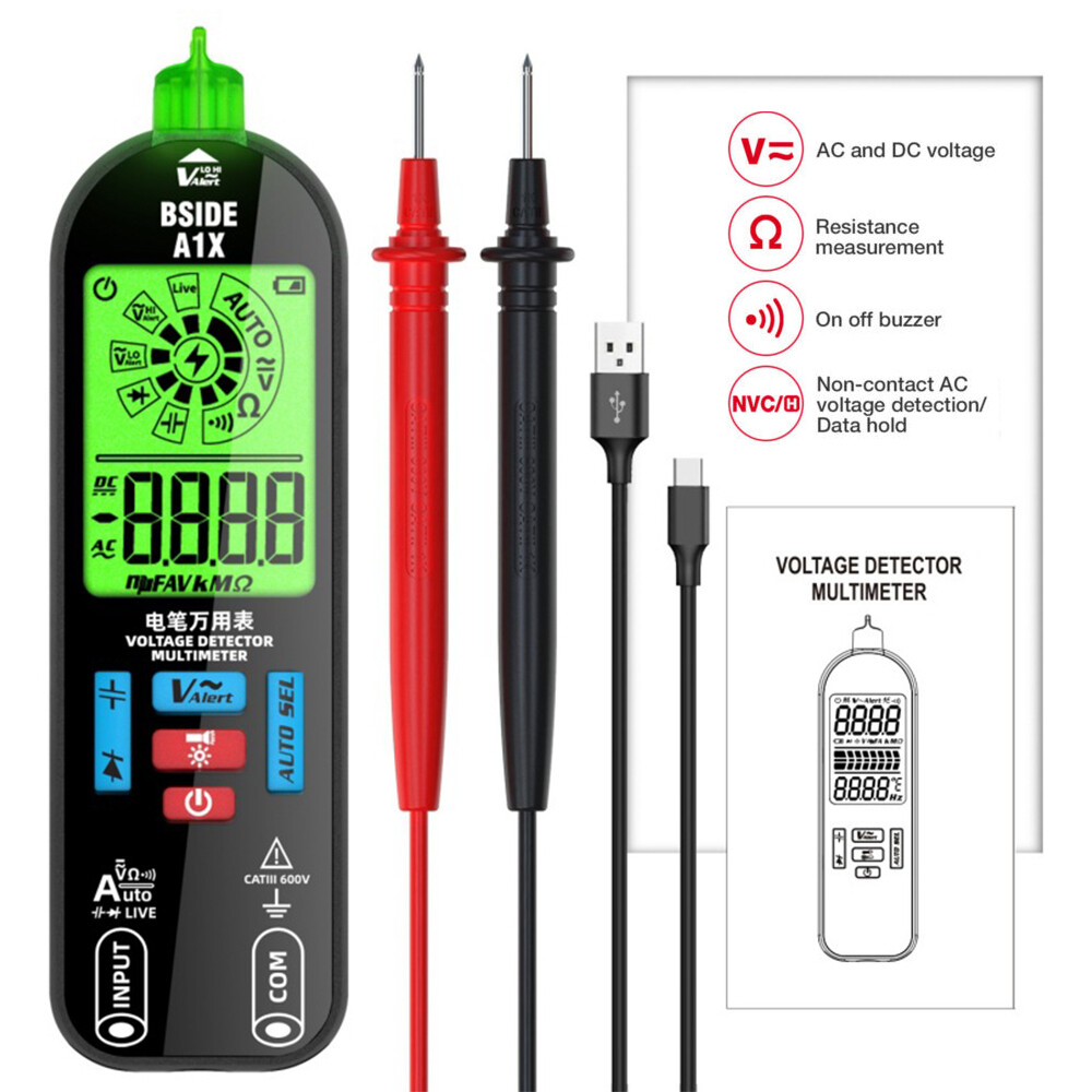 Intelligent Digital Multimeter Auto Ranging Rechargeable Non-Contact Volt Tester