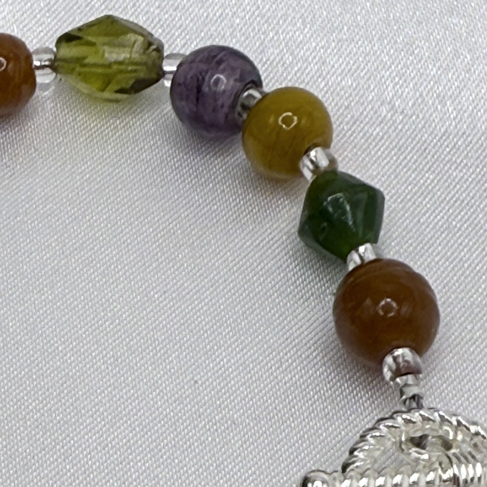 REIMAGINED Agate and Glass Bead Toggle 7.5" Bracelet