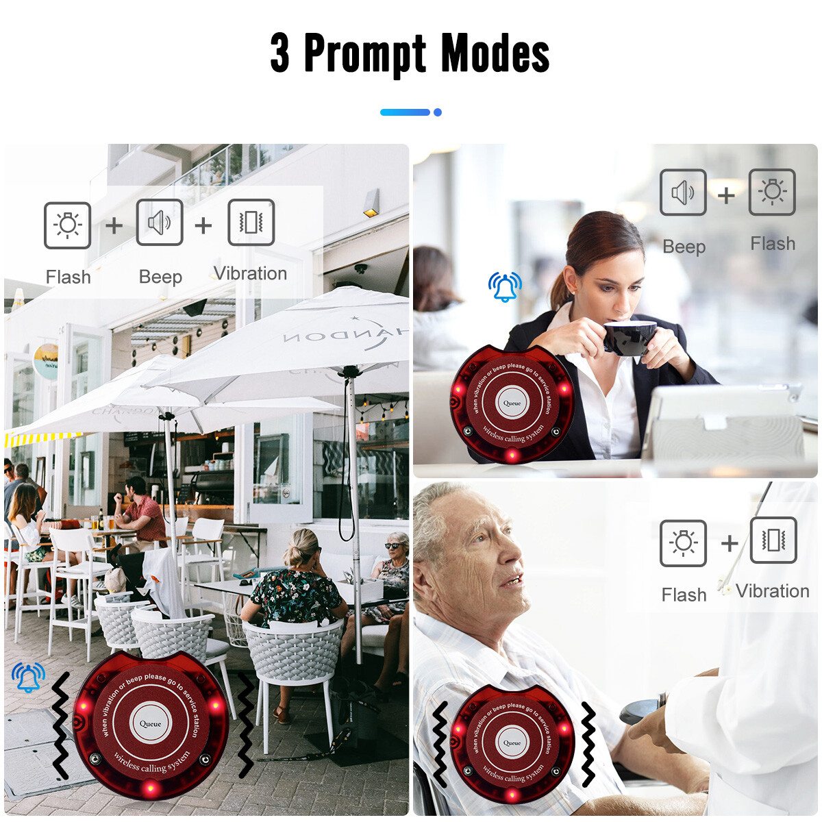 Retekess TD165 Pagers for Restaurants Wireless Pager System Queuing 10 Buzzers