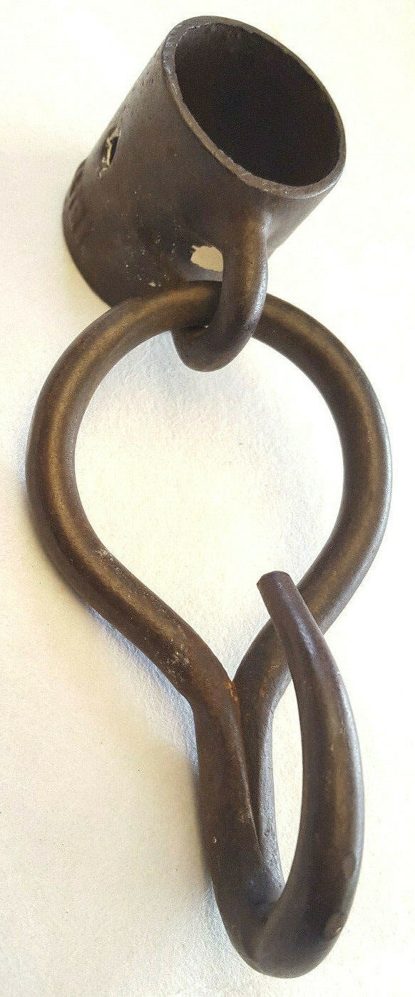 Antique Wrought Iron Hook-Horse Tack-Hardware 151W-Rustic Decor-7 3/4" total