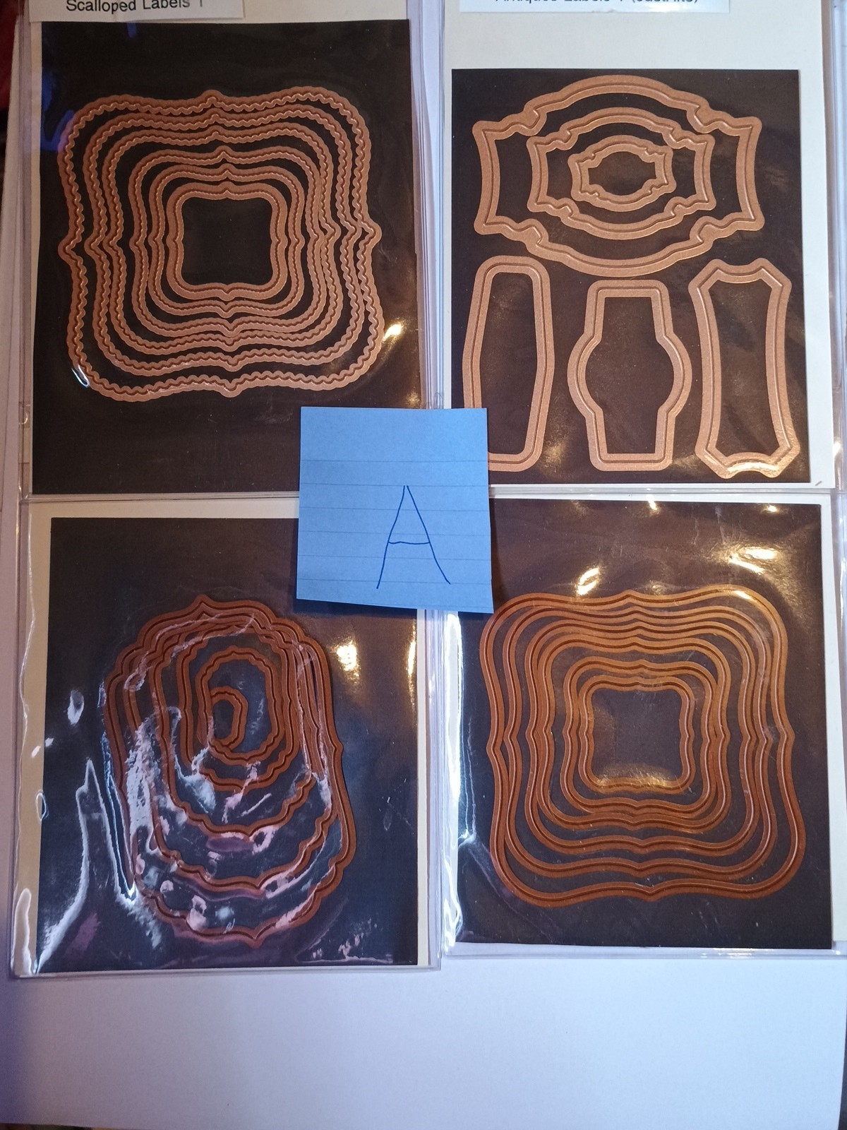 Set of 4 Ornat Cut and Emboss Dies for Paper Progects and  Scrapbooking (A)