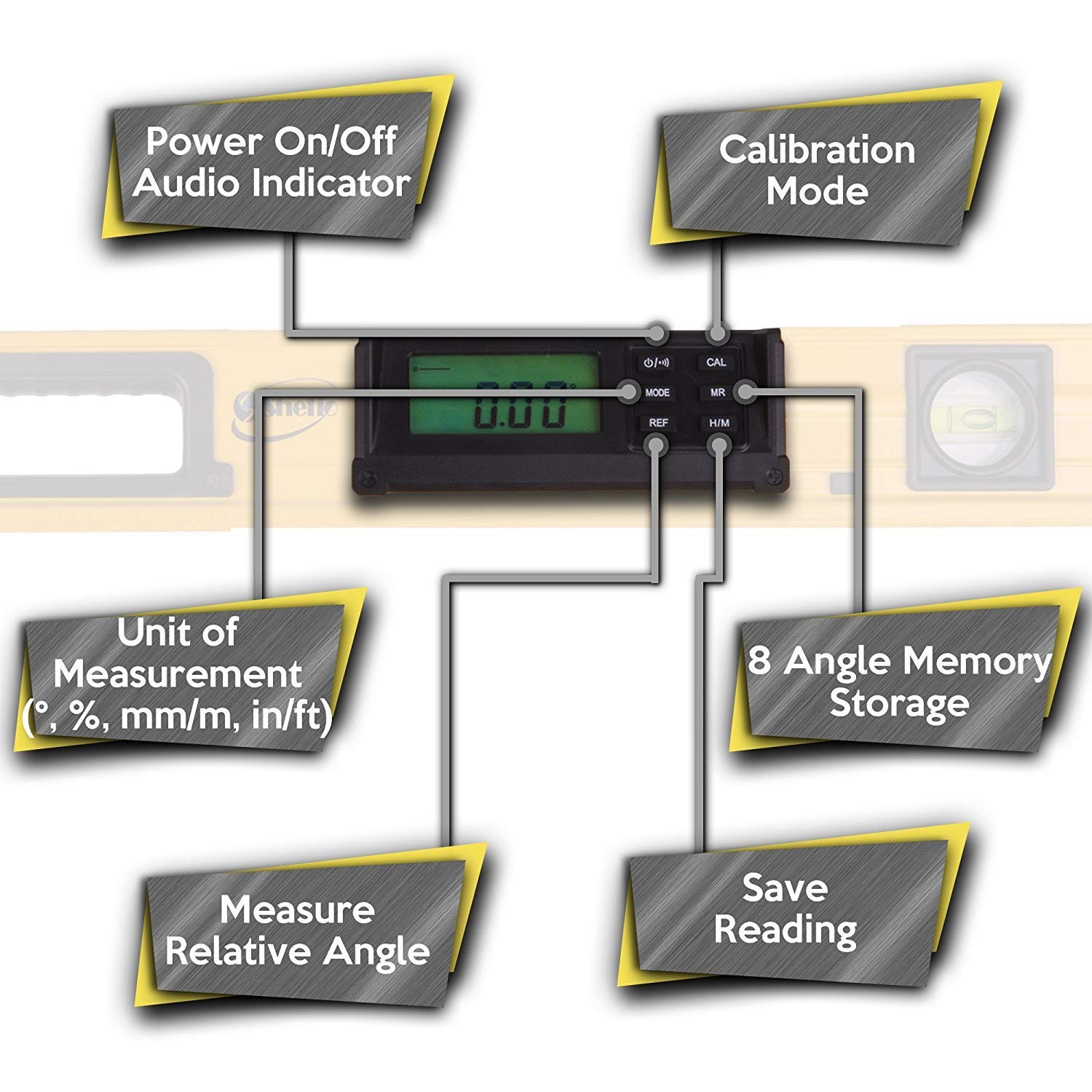 24 Inch Digital Level - Torpedo Level and Protractor - Smart Level Tool