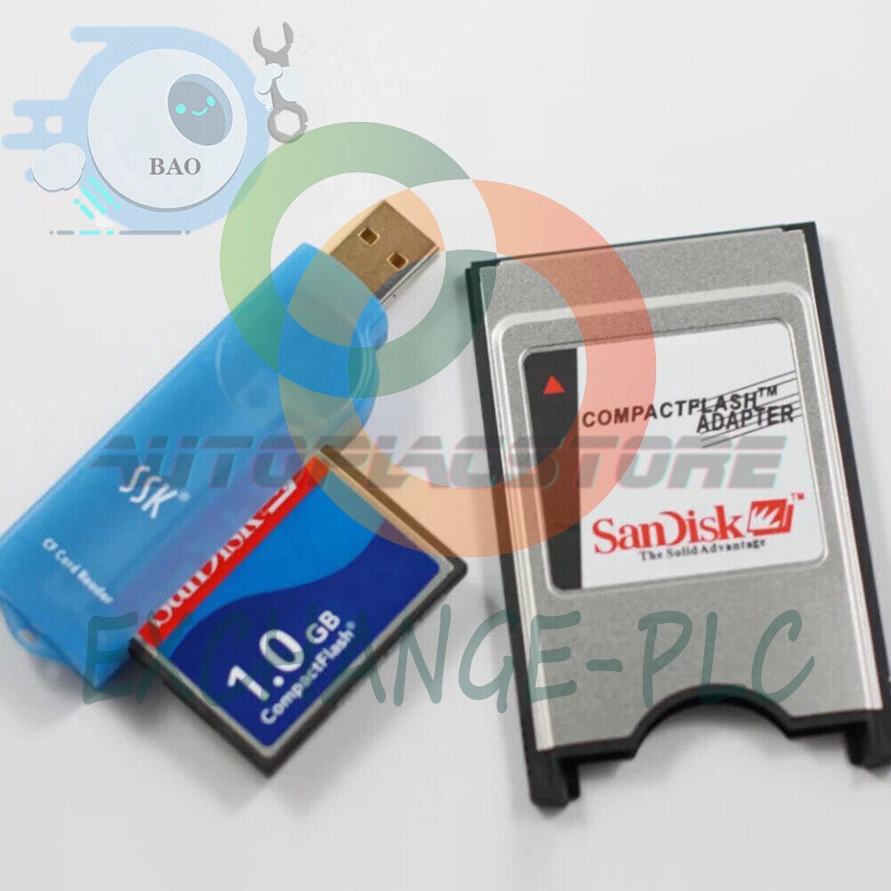 3 piece set NEW CNC 1.0GB CF CF card+CF-PCMCIA adapter+SSK USB2.0 card reader