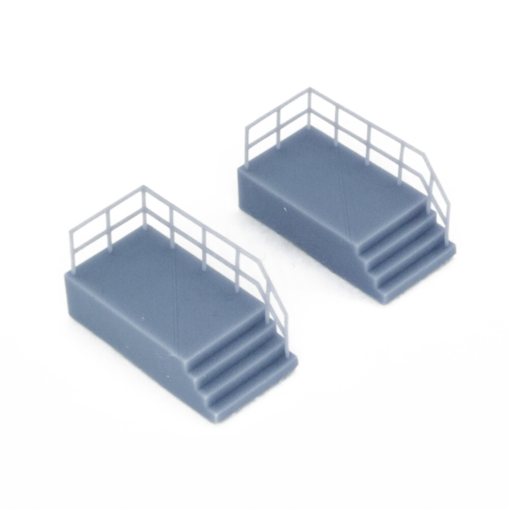 Outland Models Railroad Scenery Entrance Stairs w Fencing(Long) x2 1:87 HO Scale