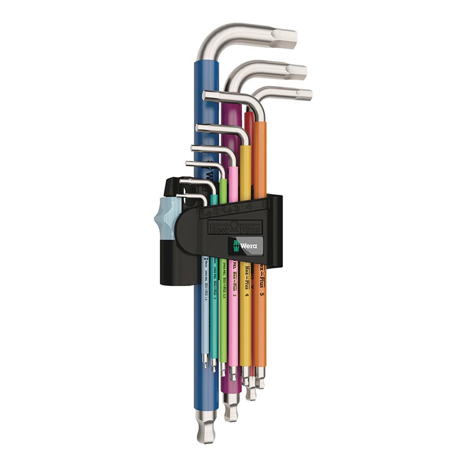 Wera 3950 SPKL Hex Wrench Multicolor Long Arm Hex Set - 9-Pieces 05022669001