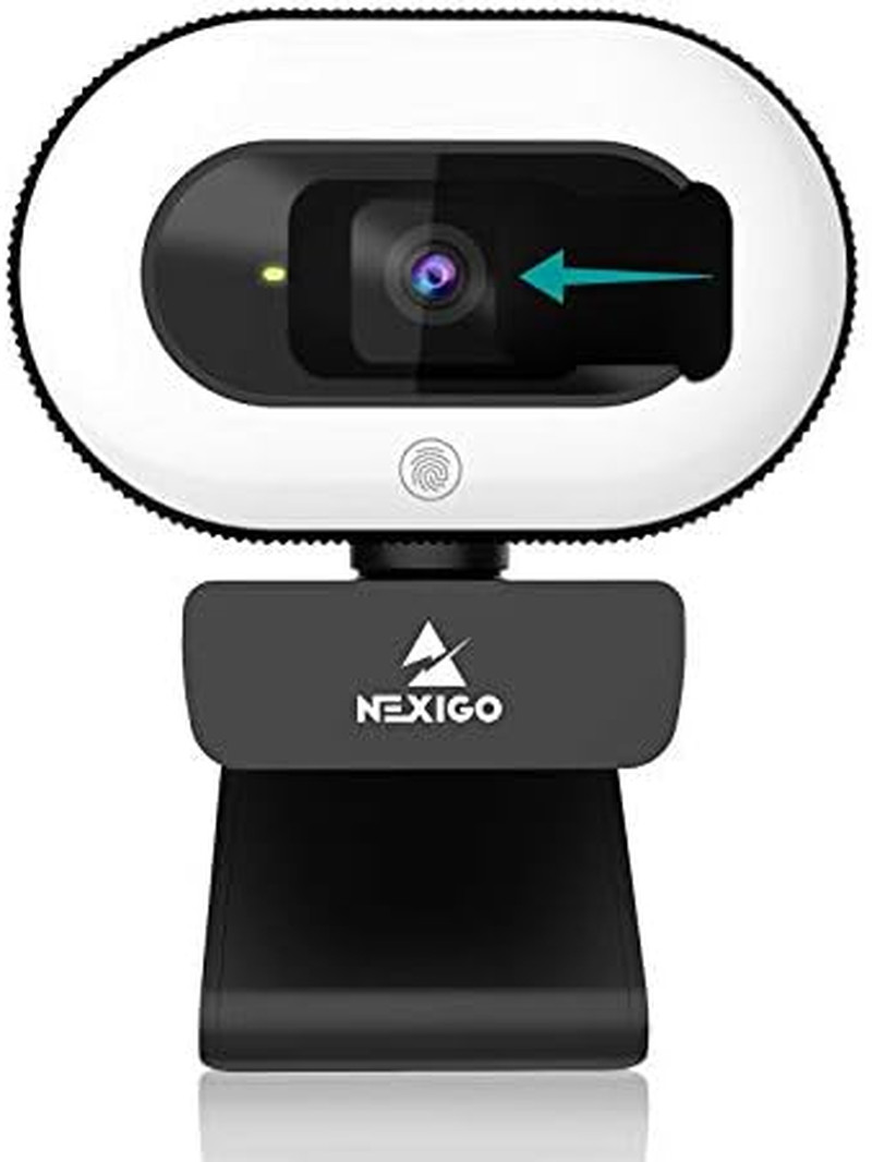 Streamcam N930E with Software, 1080P Webcam with Ring Light and Privacy Cover, A