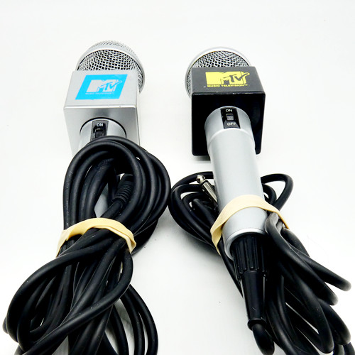 2x RETRO MTV MICROPHONES • Music Karaoke Dynamic Mic 6.3 mm 1/4" Male Jack 9"