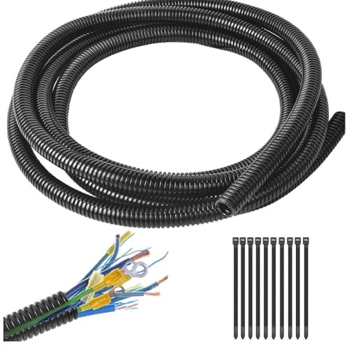 1/4"-32.8ft Split Wire Loom Tubing Cable Management Conduit Flexible Covers
