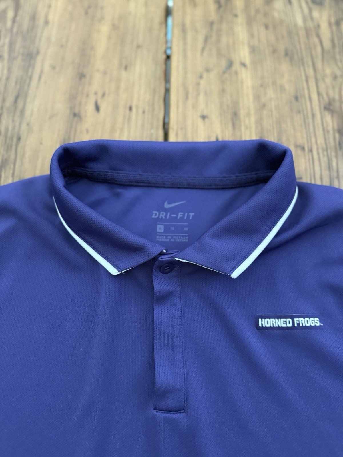 TCU Horned Frogs Nike Golf Dri Fit Short Sleeve Polo Tour Performance Mens Sz XL