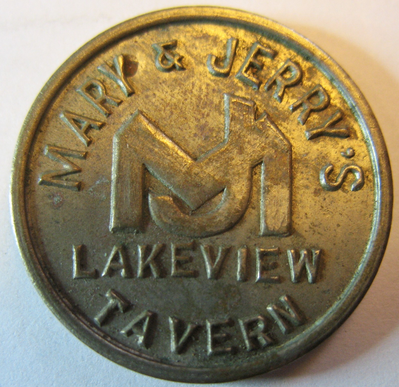 Vintage 1950s or Earlier Mary and Jerry's Lakeview Tavern Token Maplewood, Mn