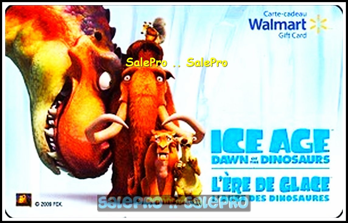 WALMART ICE AGE MOVIE DAWN OF THE DINOSAURS DINO #VL10016 COLLECTIBLE GIFT CARD
