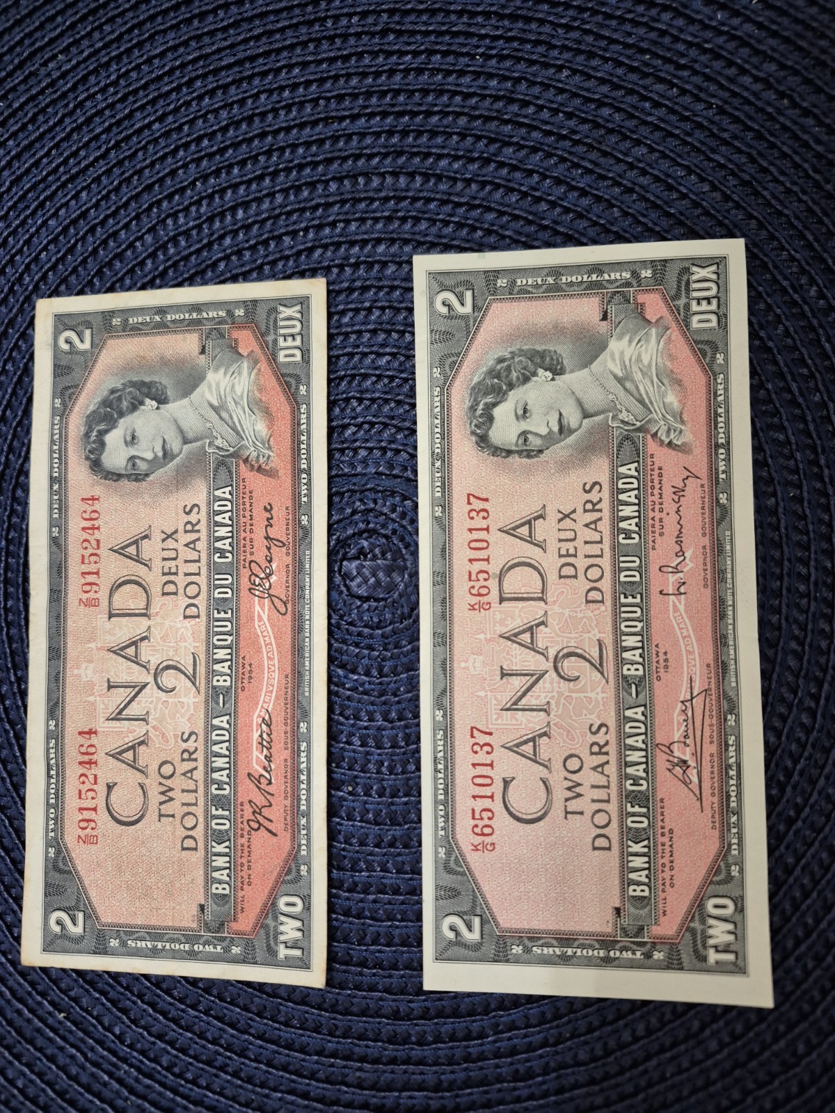 1954 Canadian 2 Dollar Banknote