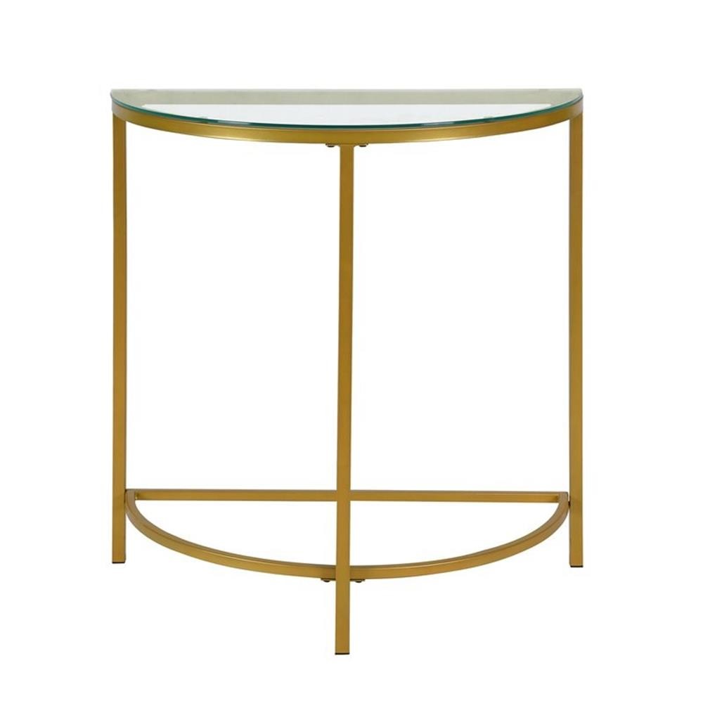 Pemberly Row Modern / Contemporary Half Round Console in Gold