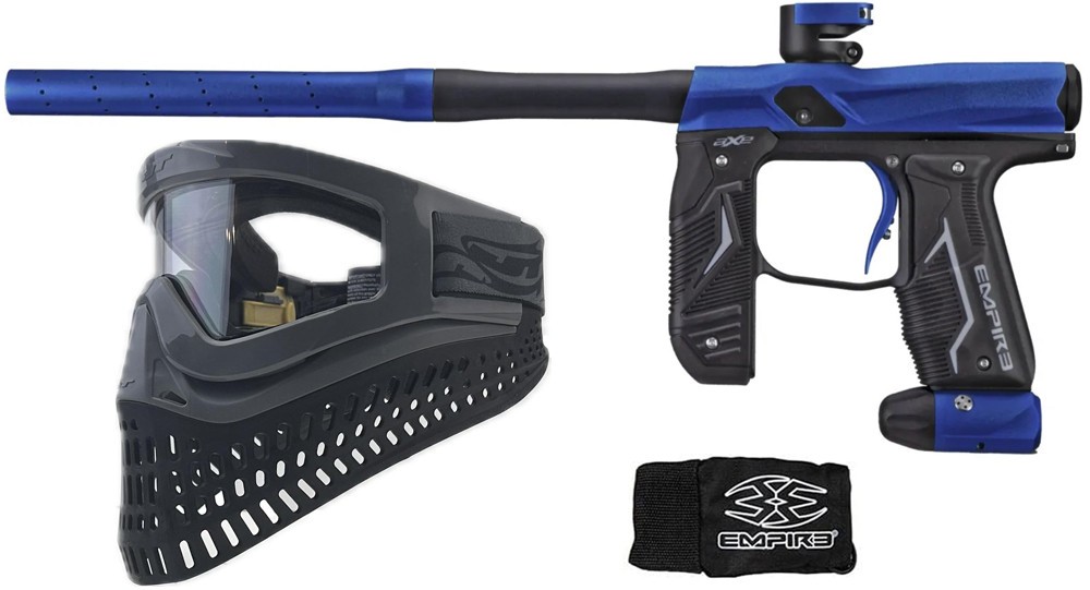 Empire Axe 2.0 Paintball Gun - Dust Blue/Black w/JT Proflex-X Paintball Mask
