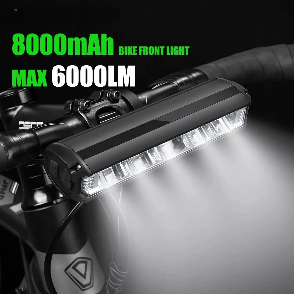 Super Bright Mountain Bicycle Front Light Rechargeable 10000mAh Aluminum