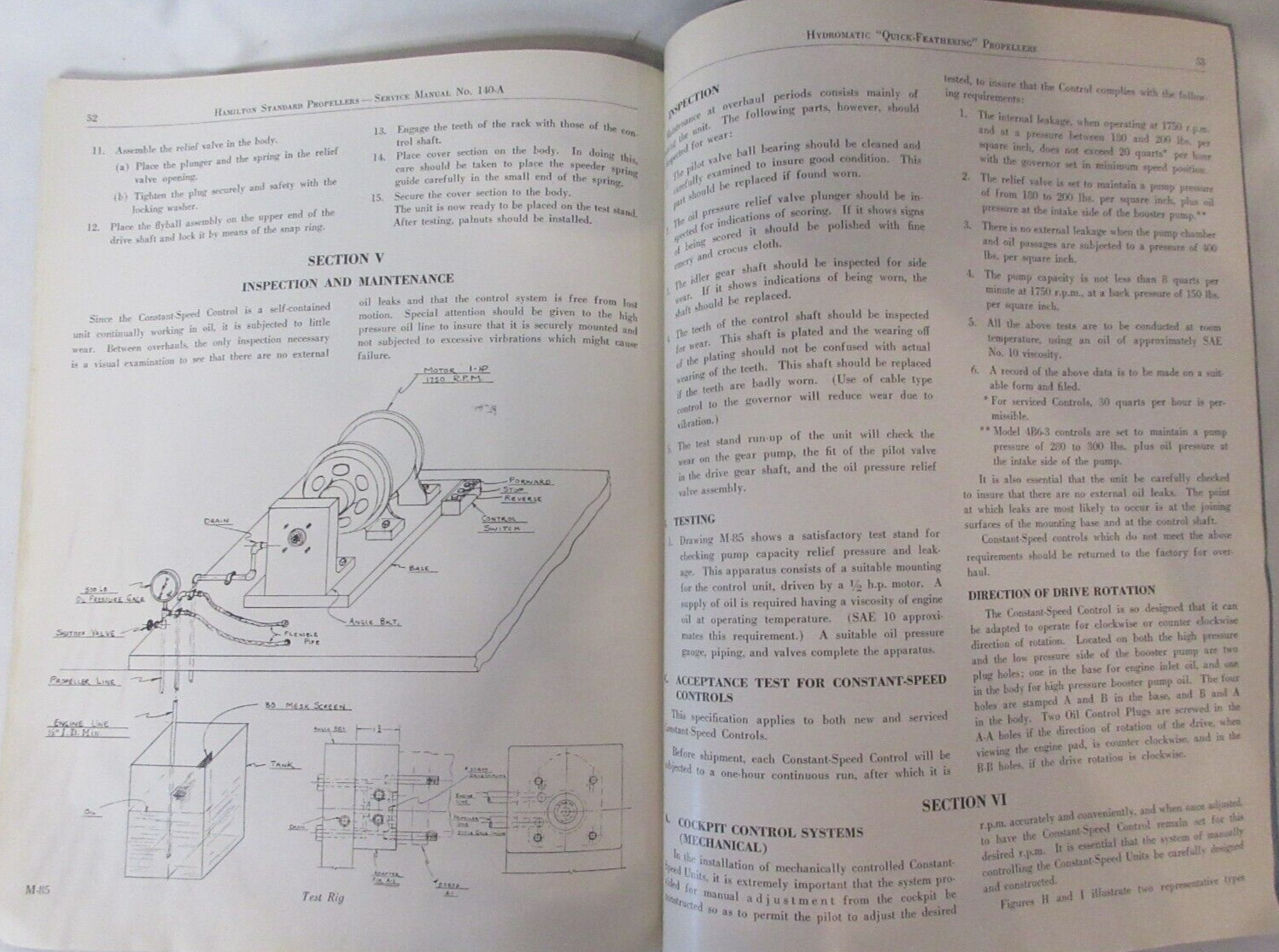 Hamilton Standard Hydromatic Quick-Feathering Propellers Service Manual VTG 1938
