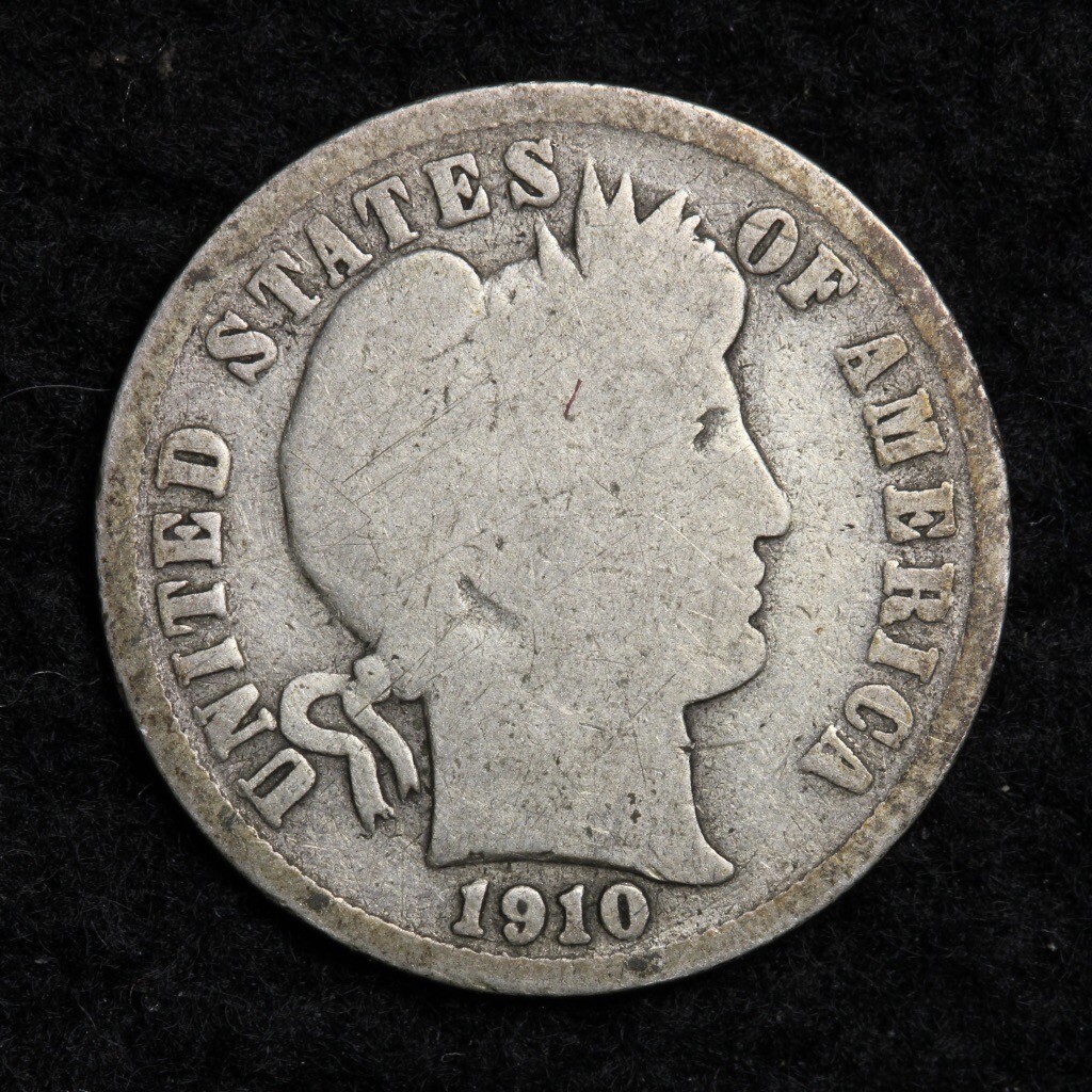 1910-S Silver Barber Dime GOOD FREE SHIPPING