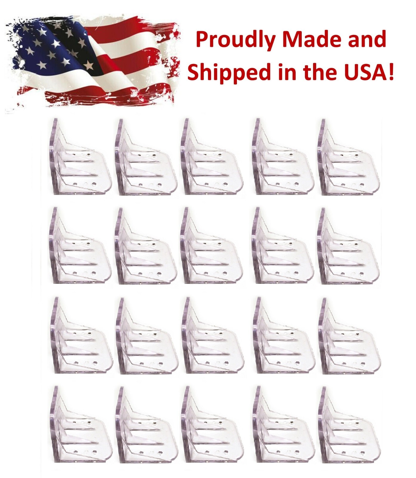 20 Pack Clear Jumbo Plastic Roof Ice Guard Snow Guard Prevent Sliding Snow Ice