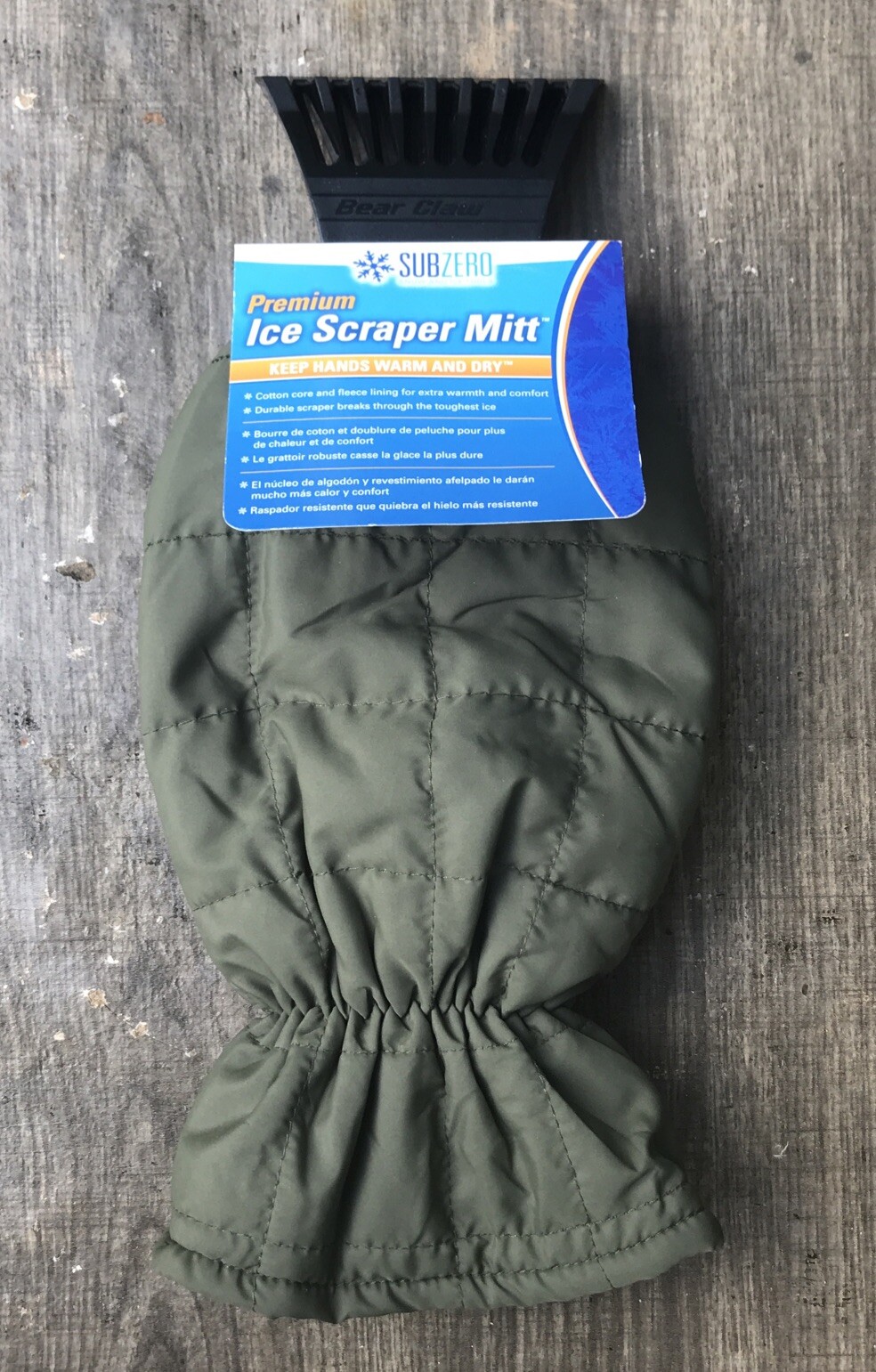 Ice Scraper with Quilted Glove Mitt Car Windshield Scraper Ice Snow Hopkins