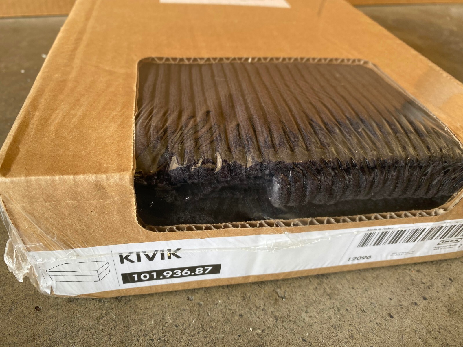 NEW IKEA KIVIK Footstool Ottoman Cover Slipcover - Tranas Black