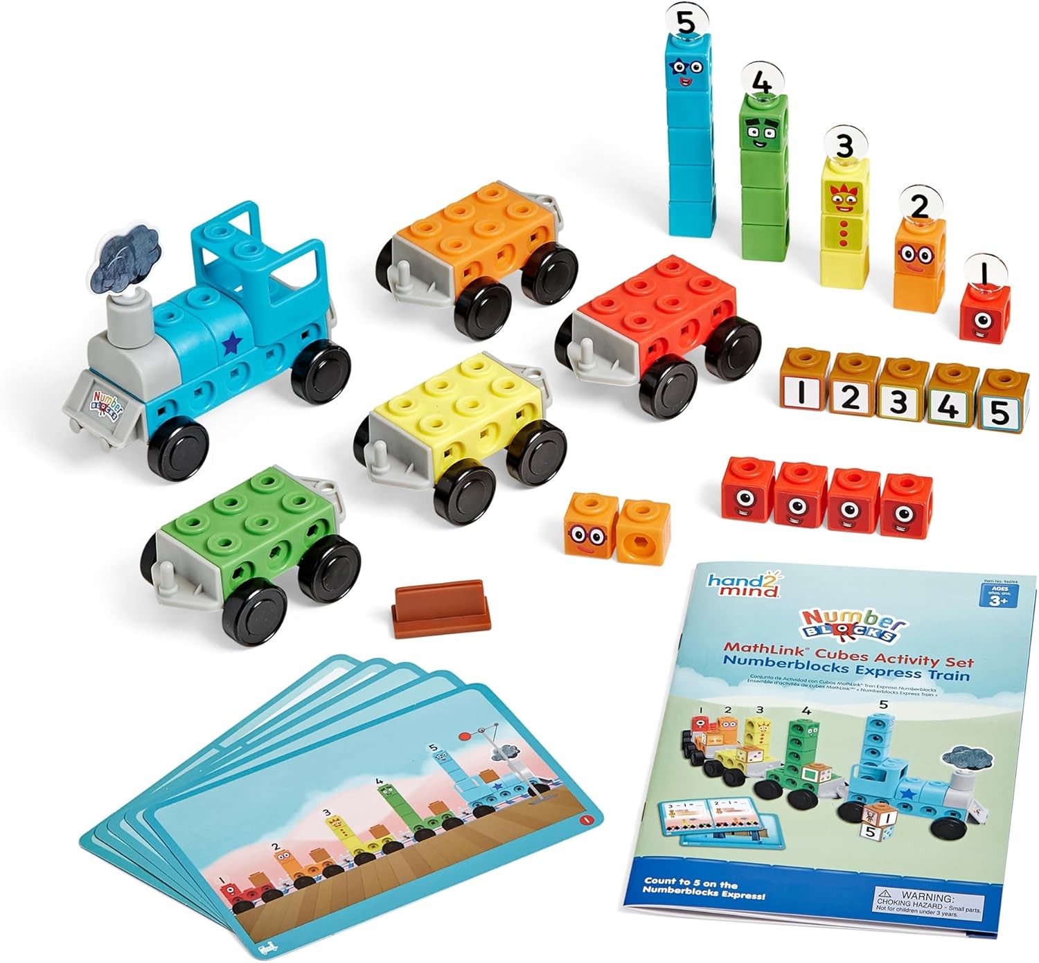 hand2mind Numberblocks Express Train MathLink Cubes Activity Set, Preschool...