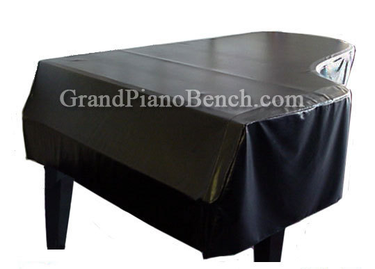 Black Vinyl Grand Piano Cover for Pianos From 7'4" to 7'6" - SIDE SLITS
