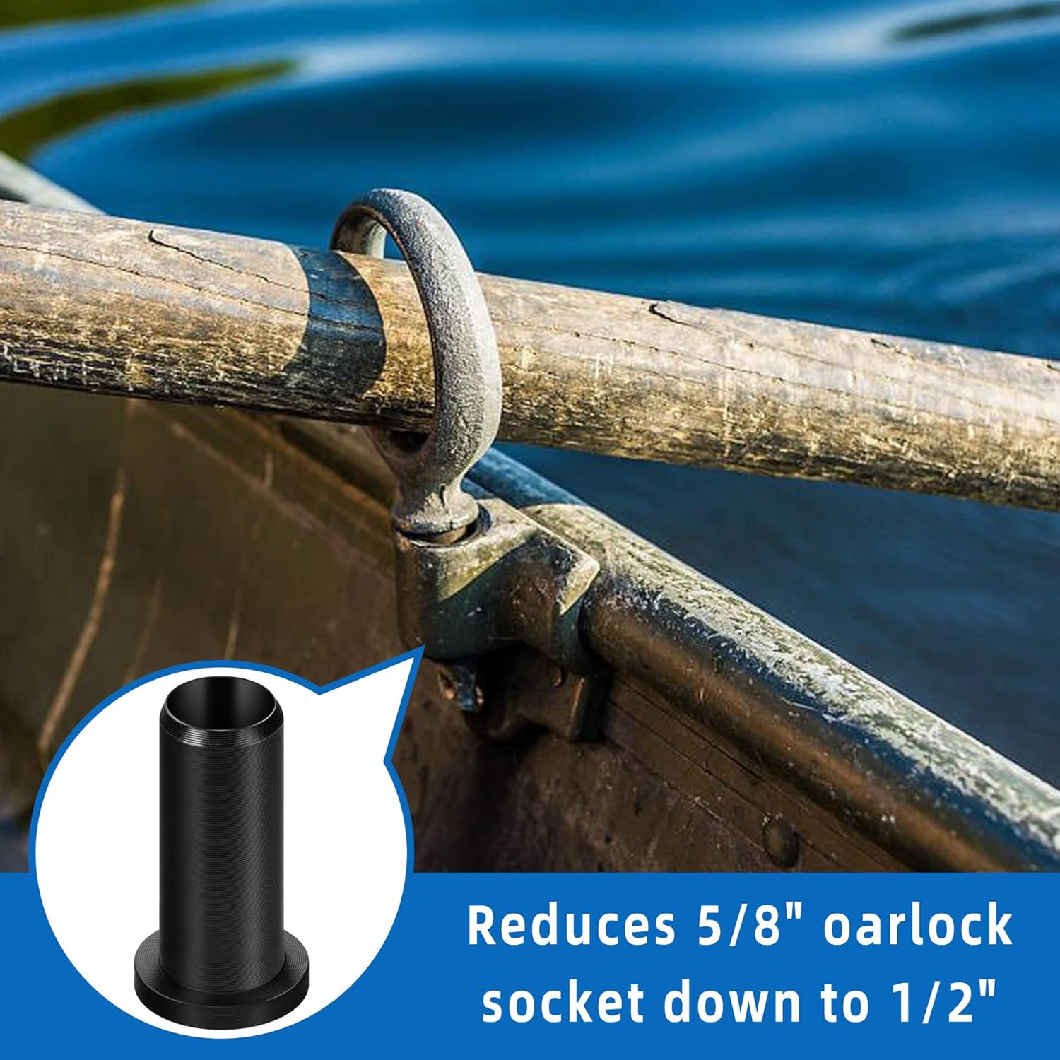 4 PCS Oar Lock Socket Insert -1/2" Oarlock Bushing -Nylon Oar Sleeve for Oar Pro