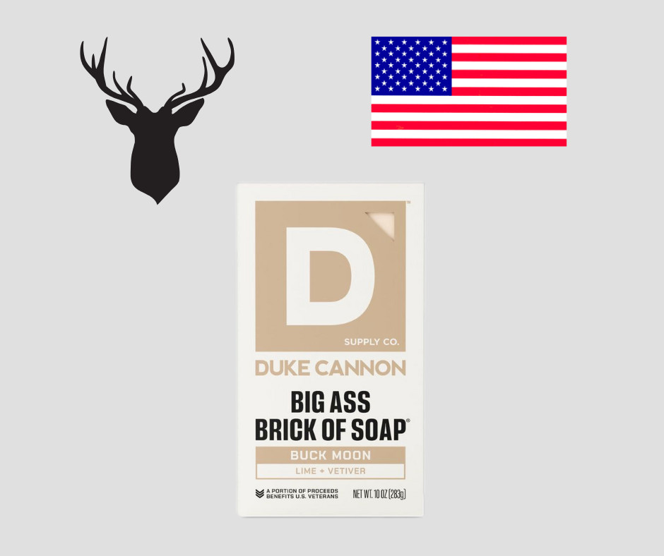 Duke Cannon Buck Moon Big Ass Brick of Soap Men 10oz Vetiver Lime  Benefit Vets