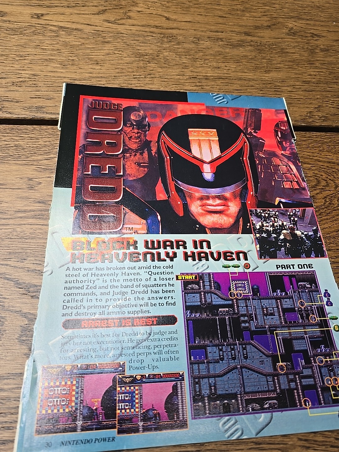 Judge Dredd Nintendo Power Magazine Guide Pullout Cheat Sheets Cut Outs Vintage