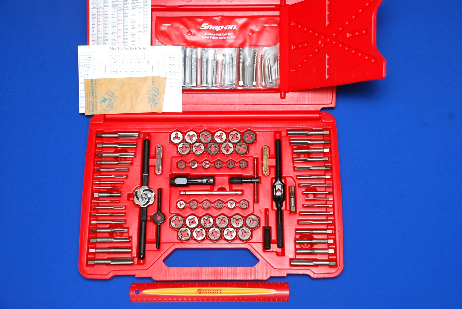 Snap-On Tools 117 PIECE SAE and Metric Master Tap and Die & Drill Set TDTDM117A