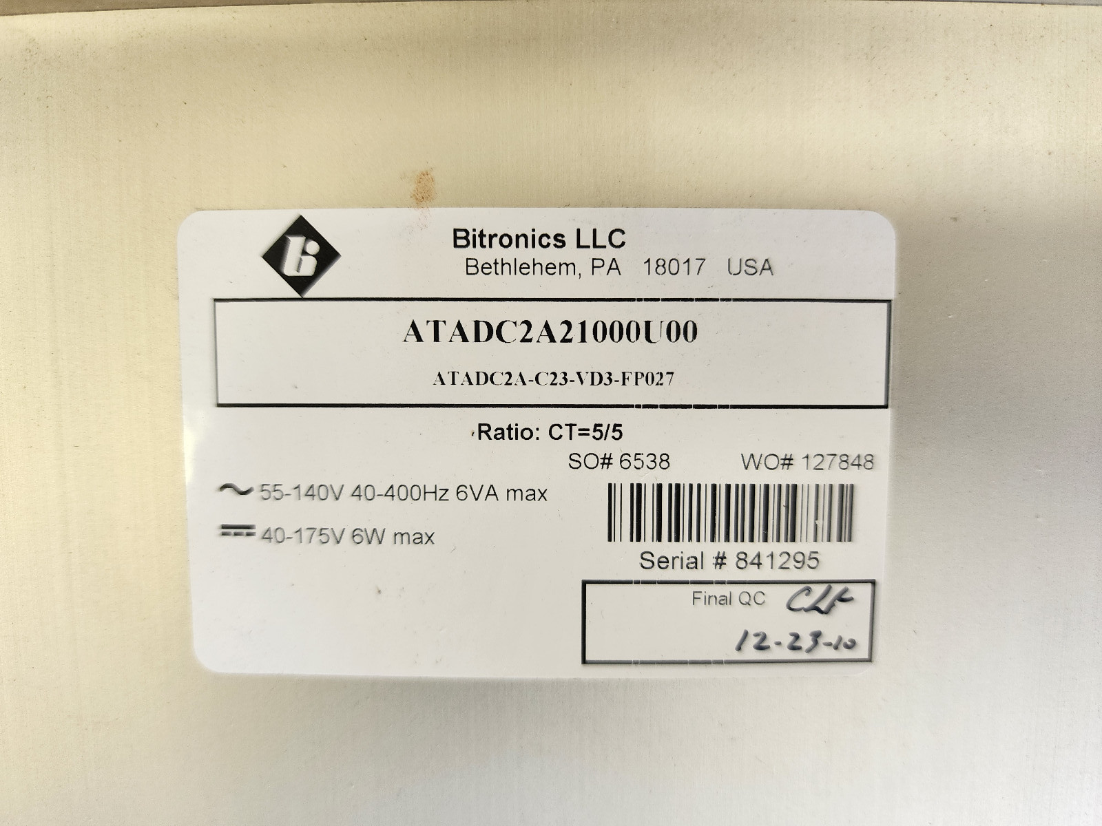 Bitronics Triple Demand Meter II ATADC2A , Ratio: CT=5/5