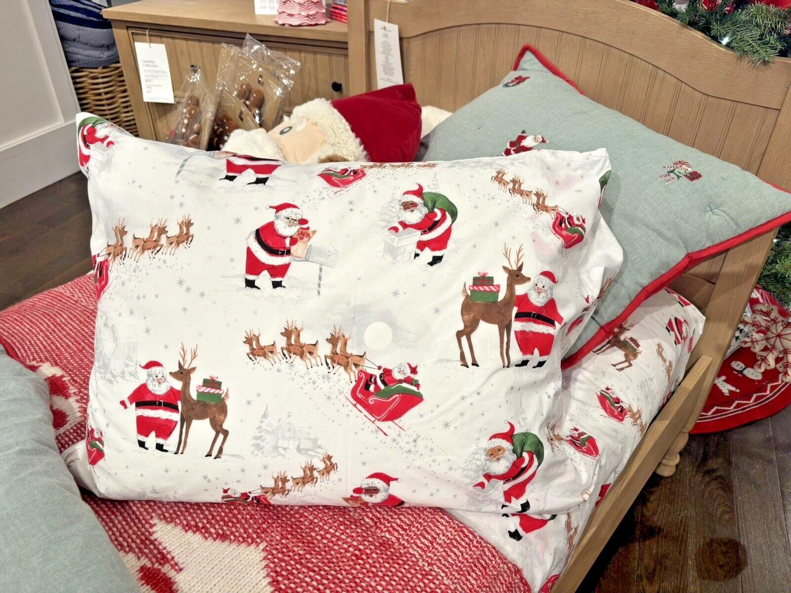 Pottery Barn Disney holiday pillowcase Rudolph Christmas heritage Winter kids a
