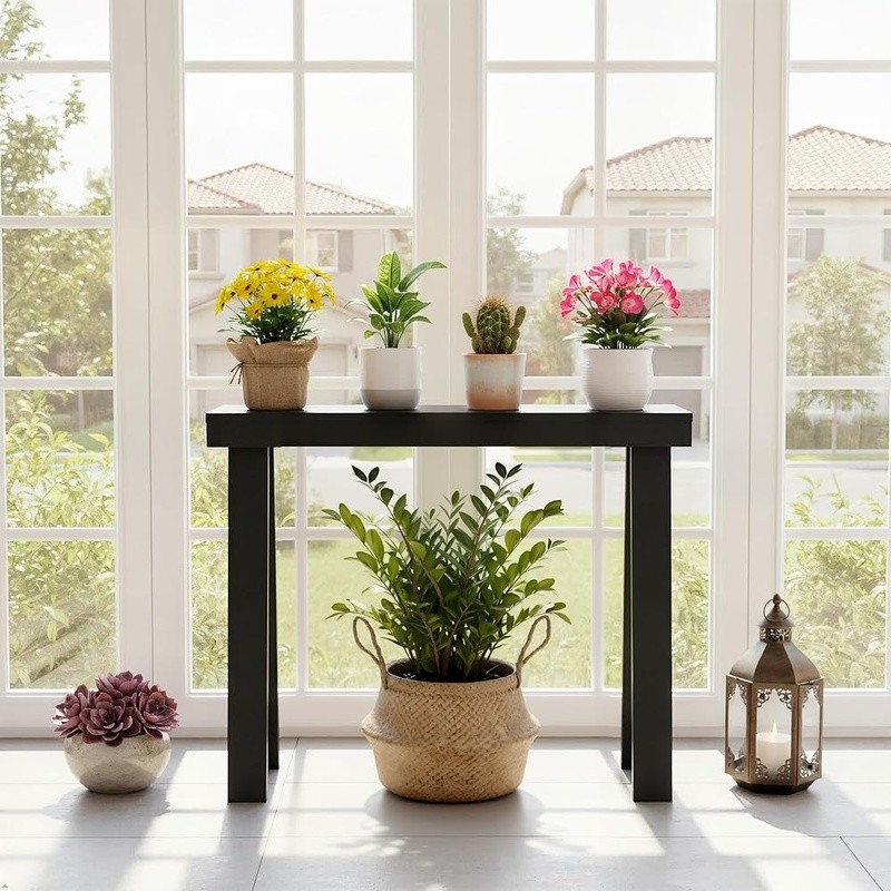 Solid Pine Console Table Entryway Accent Furniture Easy Assembly Durable Design