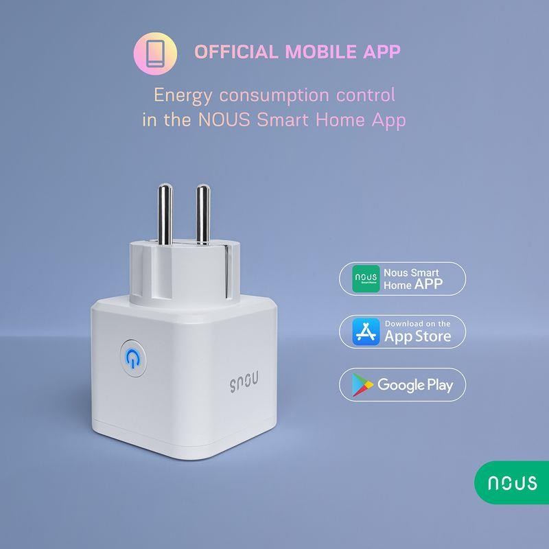 WiFi Wireless Smart Socket Plug 16A, 3680W, TUYA / smart Life, NOUS A7