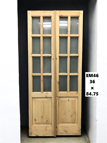 French Double Door (36x84) 8 Pane Frosted Glass Door European Styled EM46