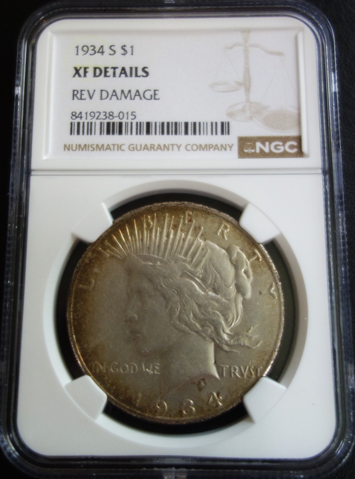 1934 S Peace Silver Dollar $1 NGC XF Details RARE KEY DATE Great Price